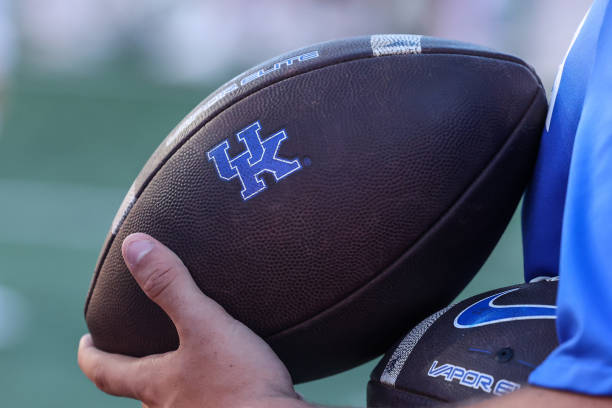  A Nike Vapor Elite football displays the University of Kentucky logo during the SEC college football 