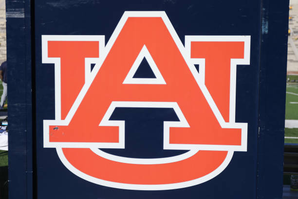 A view of the Auburn Tigers logo before an SEC game between the Auburn Tigers and Missouri Tigers