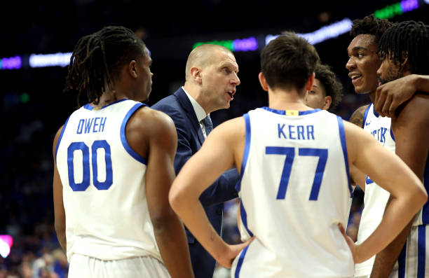 Head coach Mark Pope of the Kentucky Wildcats against the Georgia State Panthers at Rupp Arena on November 